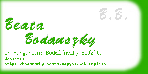 beata bodanszky business card